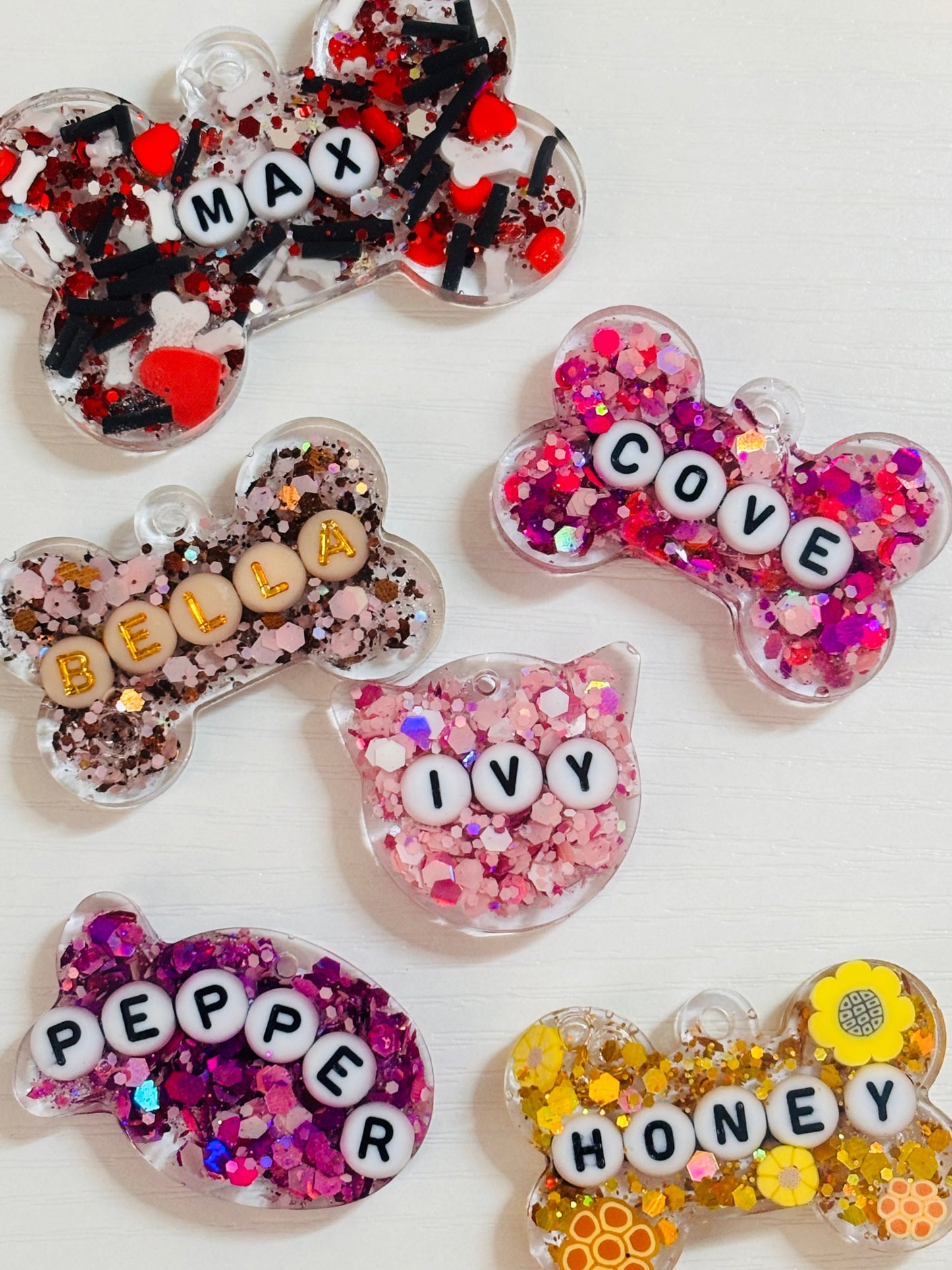 Pet tags and Initial Keychains